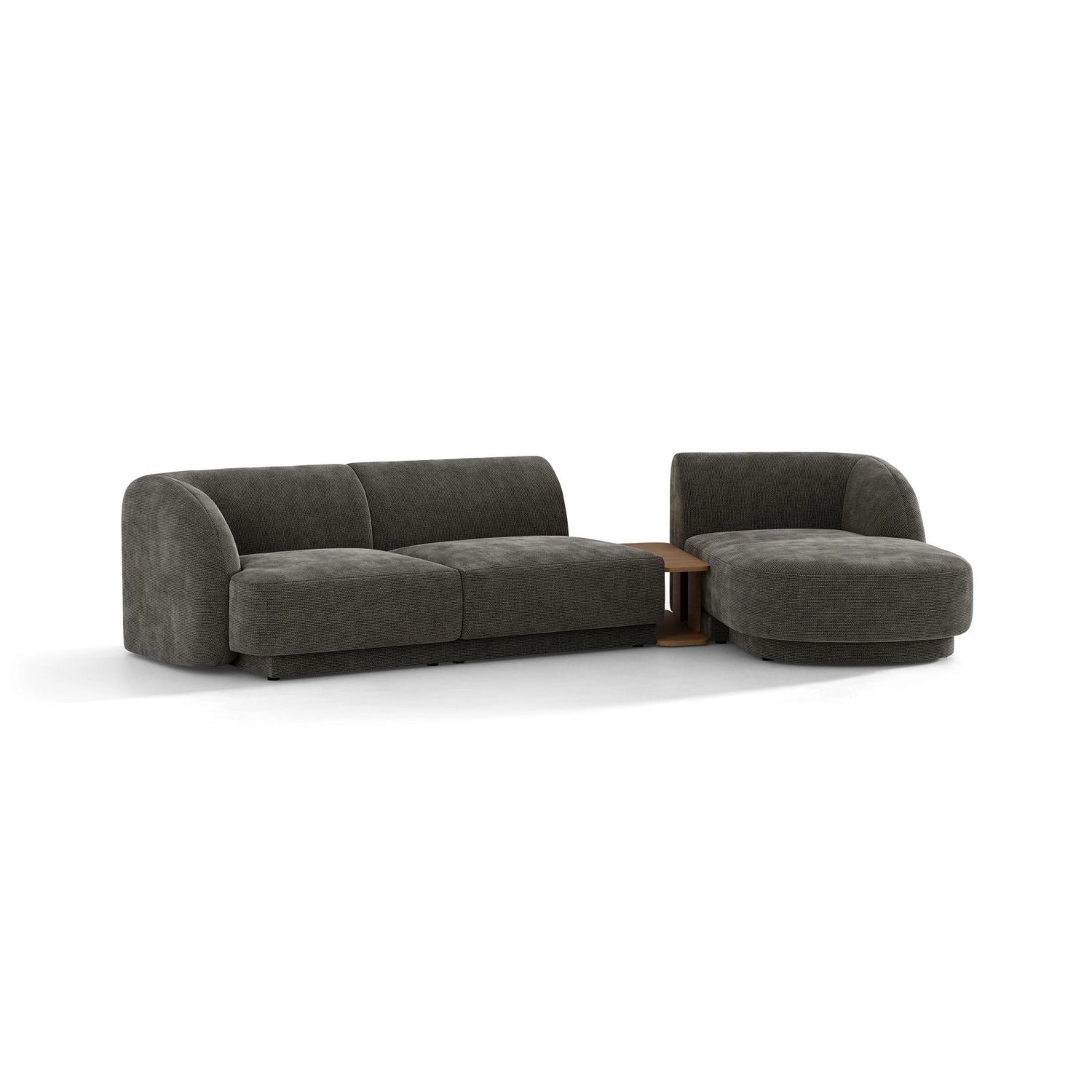 Miley Modulares 3-Sitzer Sofa, Rechte Seite, aus Chenille in Grau (Haga 16), 303x178 cm von Micadoni – Bild 4