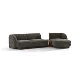 Miley Modulares 3-Sitzer Sofa, Rechte Seite, aus Chenille in Grau (Haga 16), 303x178 cm von Micadoni – Bild 4