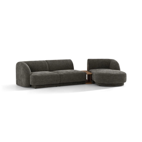 Miley Modulares 3-Sitzer Sofa, Rechte Seite, aus Chenille in Grau (Haga 16), 303x178 cm von Micadoni – Bild 4
