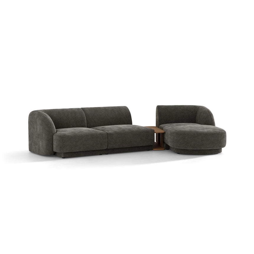 Miley Modulares 3-Sitzer Sofa, Rechte Seite, aus Chenille in Grau (Haga 16), 303x178 cm von Micadoni – Bild 4