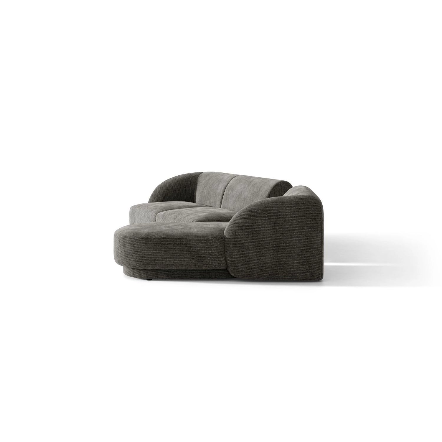 Miley Modulares 3-Sitzer Sofa, Rechte Seite, aus Chenille in Grau (Haga 16), 303x178 cm von Micadoni – Bild 5