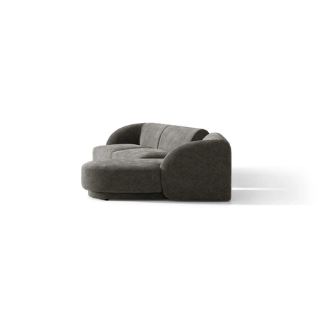 Miley Modulares 3-Sitzer Sofa, Rechte Seite, aus Chenille in Grau (Haga 16), 303x178 cm von Micadoni – Bild 5