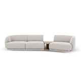 Miley Modulares 3-Sitzer Sofa, Rechte Seite, aus Chenille in Hellgrau (Haga 06), 303x126 cm von Micadoni – Bild 1
