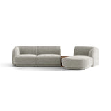 Miley Modulares 3-Sitzer Sofa, Rechte Seite, aus Chenille in Hellgrau (Haga 06), 303x178 cm von Micadoni – Bild 1