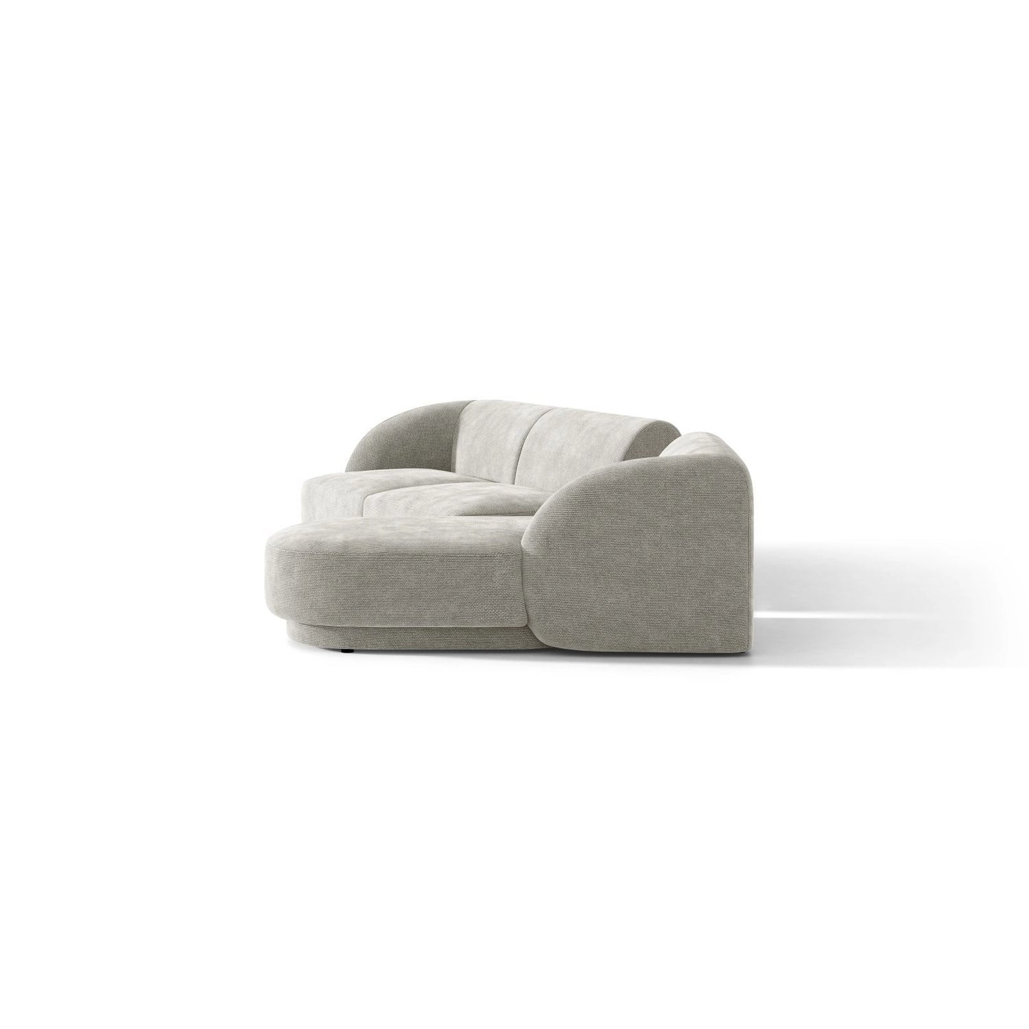 Miley Modulares 3-Sitzer Sofa, Rechte Seite, aus Chenille in Hellgrau (Haga 06), 303x178 cm von Micadoni – Bild 5
