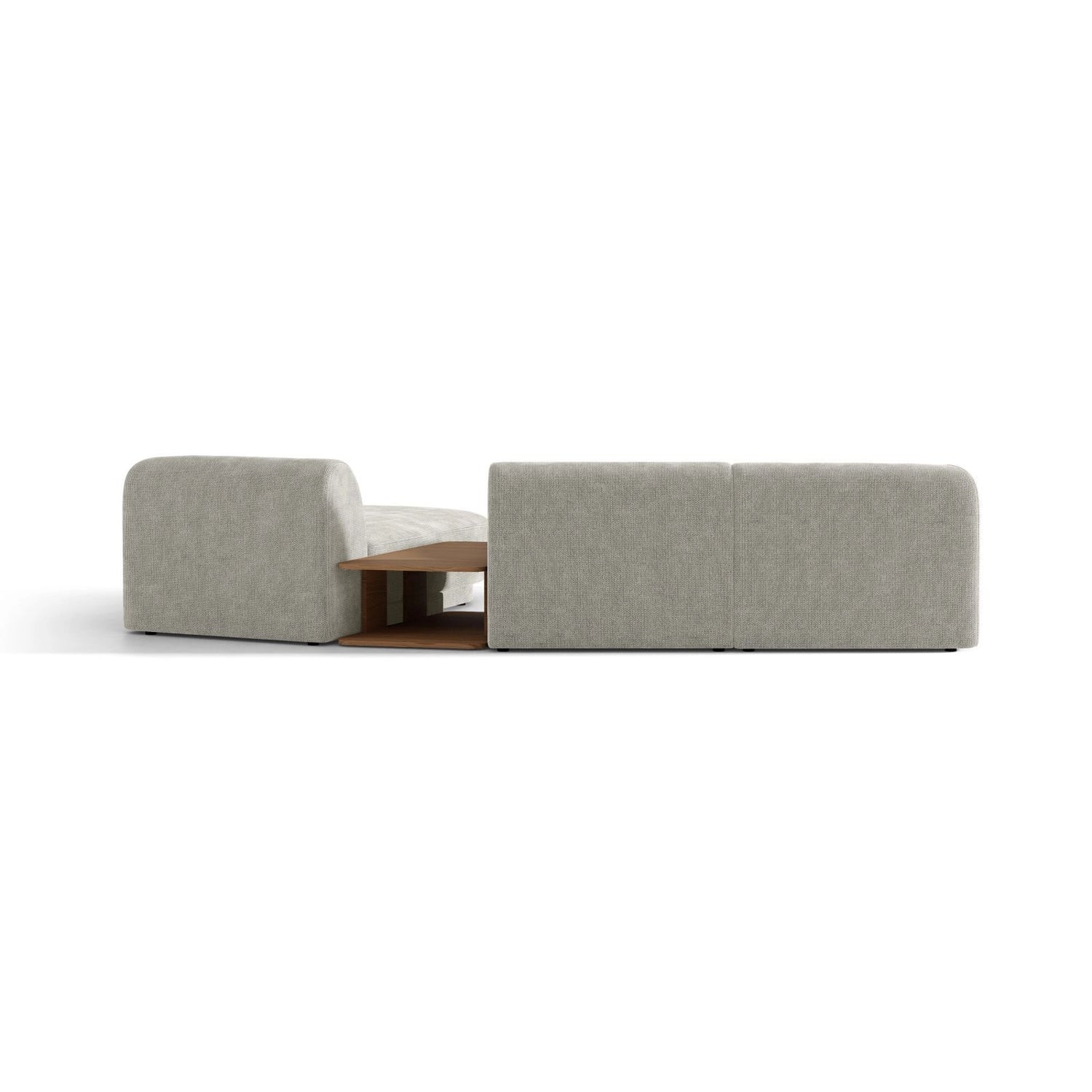Miley Modulares 3-Sitzer Sofa, Rechte Seite, aus Chenille in Hellgrau (Haga 06), 303x178 cm von Micadoni – Bild 6