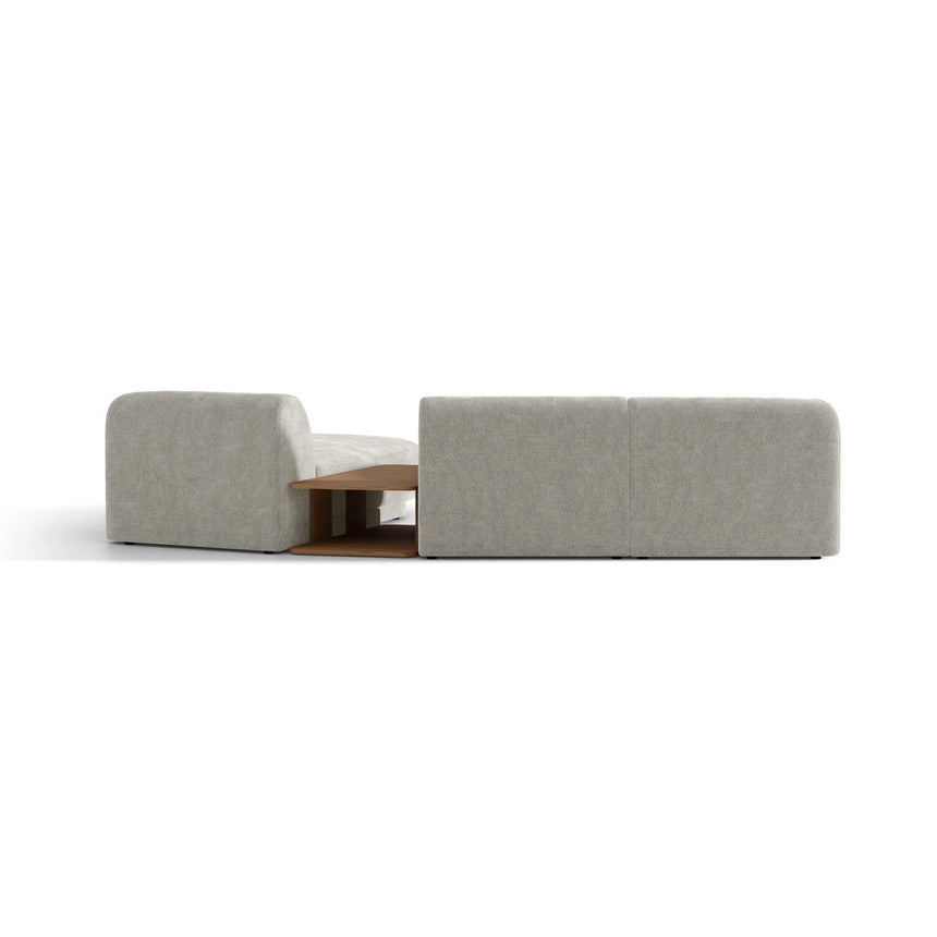Miley Modulares 3-Sitzer Sofa, Rechte Seite, aus Chenille in Hellgrau (Haga 06), 303x178 cm von Micadoni – Bild 6
