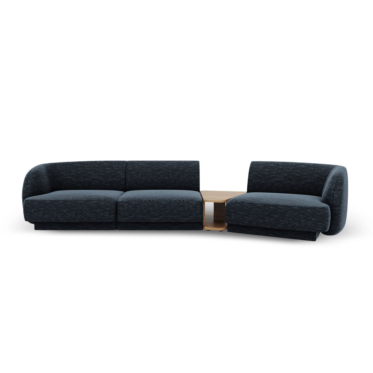Miley Modulares 3-Sitzer Sofa, Rechte Seite, aus Chenille in Königsblau (Haga 86), 303x126 cm von Micadoni – Bild 1