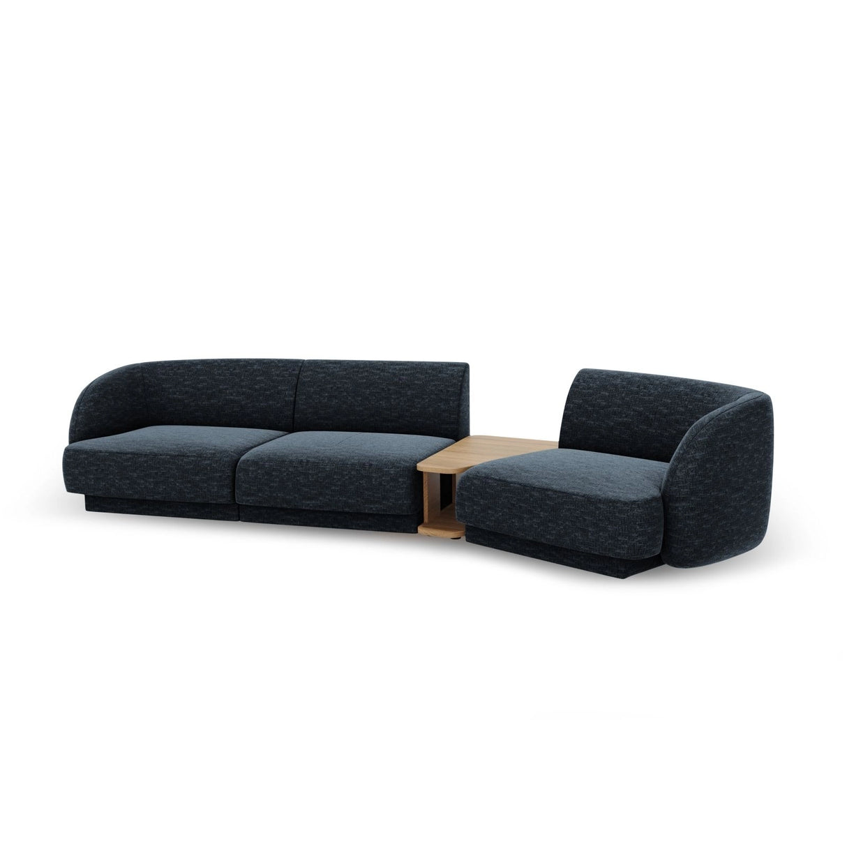 Miley Modulares 3-Sitzer Sofa, Rechte Seite, aus Chenille in Königsblau (Haga 86), 303x126 cm von Micadoni – Bild 5