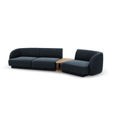 Miley Modulares 3-Sitzer Sofa, Rechte Seite, aus Chenille in Königsblau (Haga 86), 303x126 cm von Micadoni – Bild 5
