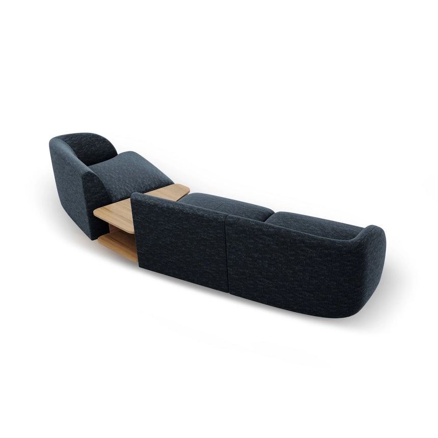 Miley Modulares 3-Sitzer Sofa, Rechte Seite, aus Chenille in Königsblau (Haga 86), 303x126 cm von Micadoni – Bild 6
