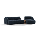Miley Modulares 3-Sitzer Sofa, Rechte Seite, aus Chenille in Königsblau (Haga 86), 303x178 cm von Micadoni – Bild 4