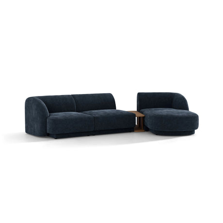 Miley Modulares 3-Sitzer Sofa, Rechte Seite, aus Chenille in Königsblau (Haga 86), 303x178 cm von Micadoni – Bild 4