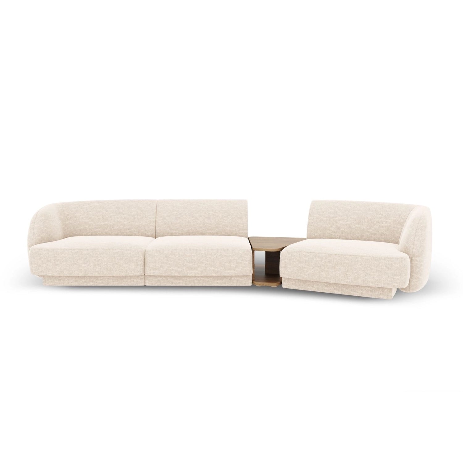 Miley Modulares 3-Sitzer Sofa, Rechte Seite, aus Chenille in Leichtes Beige (Haga 23), 303x126 cm von Micadoni – Bild 1
