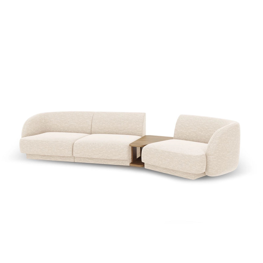 Miley Modulares 3-Sitzer Sofa, Rechte Seite, aus Chenille in Leichtes Beige (Haga 23), 303x126 cm von Micadoni – Bild 5