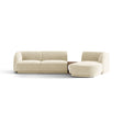 Miley Modulares 3-Sitzer Sofa, Rechte Seite, aus Chenille in Leichtes Beige (Haga 23), 303x178 cm von Micadoni – Bild 1