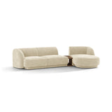 Miley Modulares 3-Sitzer Sofa, Rechte Seite, aus Chenille in Leichtes Beige (Haga 23), 303x178 cm von Micadoni – Bild 4