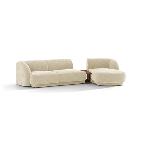 Miley Modulares 3-Sitzer Sofa, Rechte Seite, aus Chenille in Leichtes Beige (Haga 23), 303x178 cm von Micadoni – Bild 4