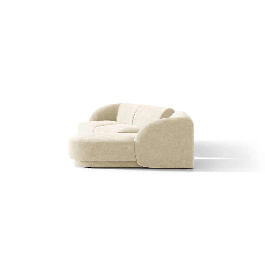 Miley Modulares 3-Sitzer Sofa, Rechte Seite, aus Chenille in Leichtes Beige (Haga 23), 303x178 cm von Micadoni – Bild 5