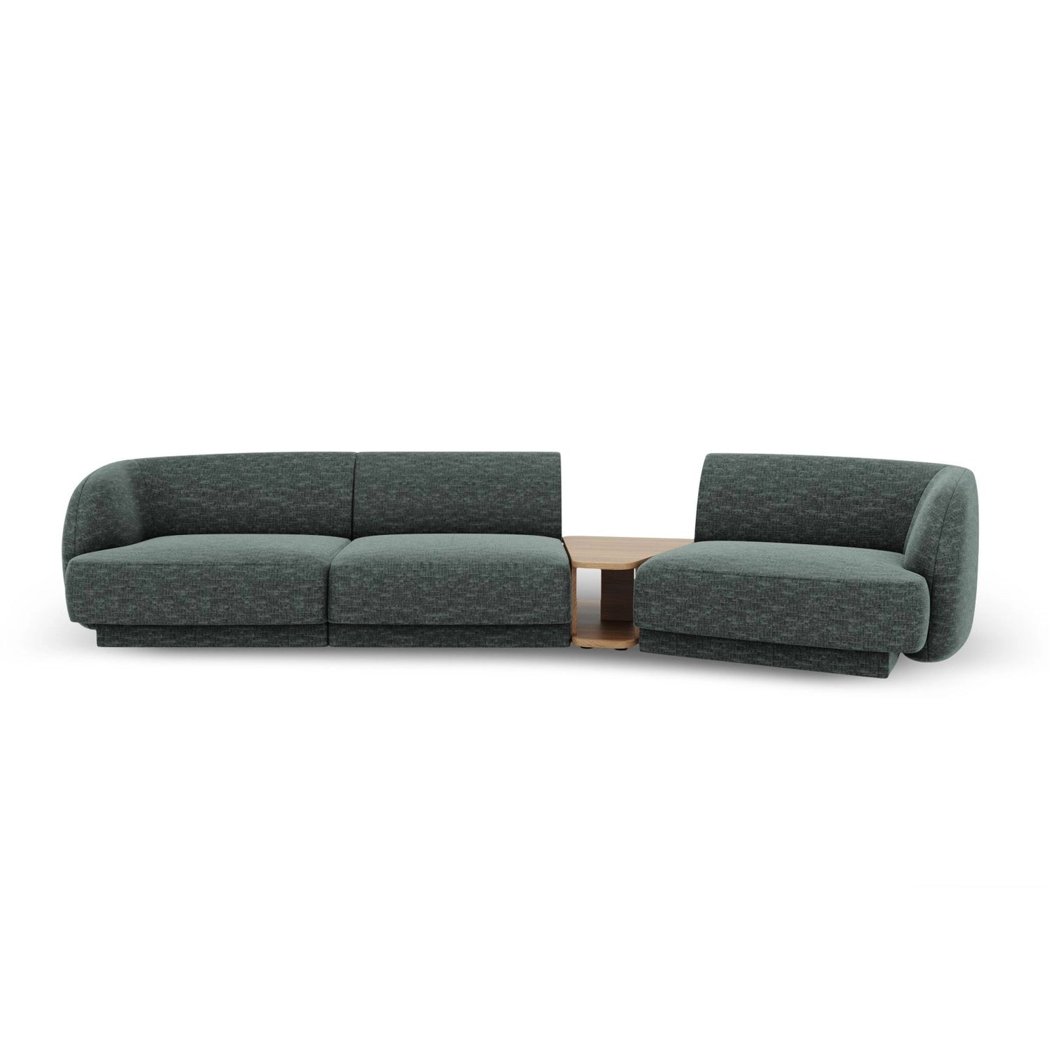 Miley Modulares 3-Sitzer Sofa, Rechte Seite, aus Chenille in Petrol (Haga 78), 303x126 cm von Micadoni – Bild 1