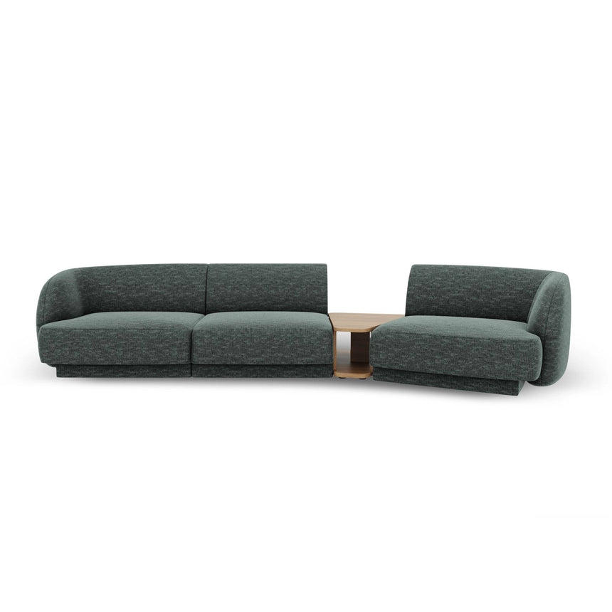 Miley Modulares 3-Sitzer Sofa, Rechte Seite, aus Chenille in Petrol (Haga 78), 303x126 cm von Micadoni – Bild 1