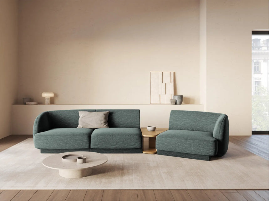 Miley Modulares 3-Sitzer Sofa, Rechte Seite, aus Chenille in Petrol (Haga 78), 303x126 cm von Micadoni – Bild 2