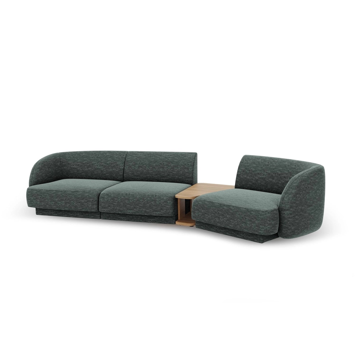 Miley Modulares 3-Sitzer Sofa, Rechte Seite, aus Chenille in Petrol (Haga 78), 303x126 cm von Micadoni – Bild 5
