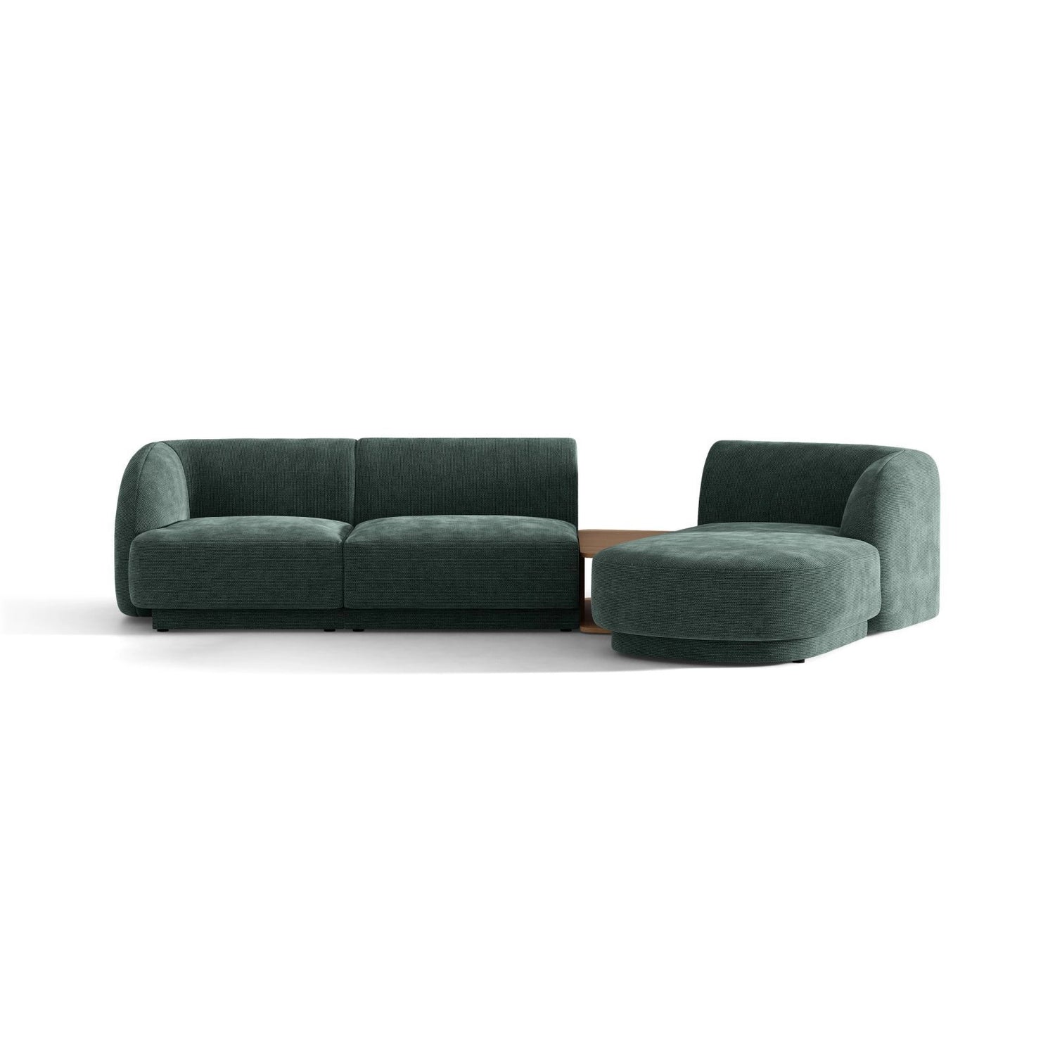 Miley Modulares 3-Sitzer Sofa, Rechte Seite, aus Chenille in Petrol (Haga 78), 303x178 cm von Micadoni – Bild 1