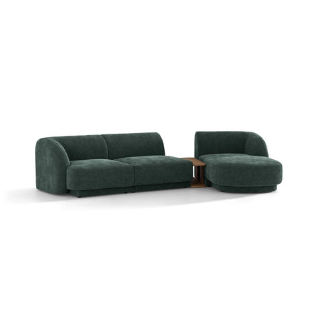 Miley Modulares 3-Sitzer Sofa, Rechte Seite, aus Chenille in Petrol (Haga 78), 303x178 cm von Micadoni – Bild 4