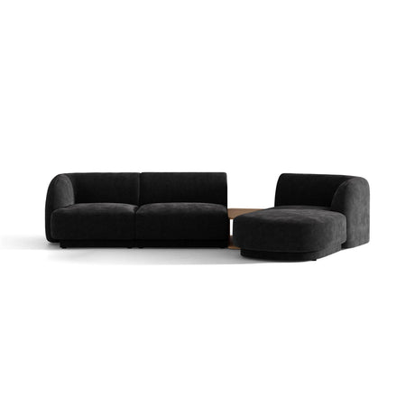 Miley Modulares 3-Sitzer Sofa, Rechte Seite, aus Chenille in Schwarz (Haga 19), 303x178 cm von Micadoni – Bild 1