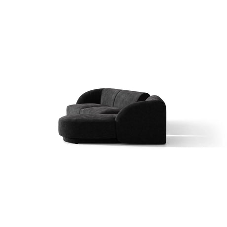 Miley Modulares 3-Sitzer Sofa, Rechte Seite, aus Chenille in Schwarz (Haga 19), 303x178 cm von Micadoni – Bild 5