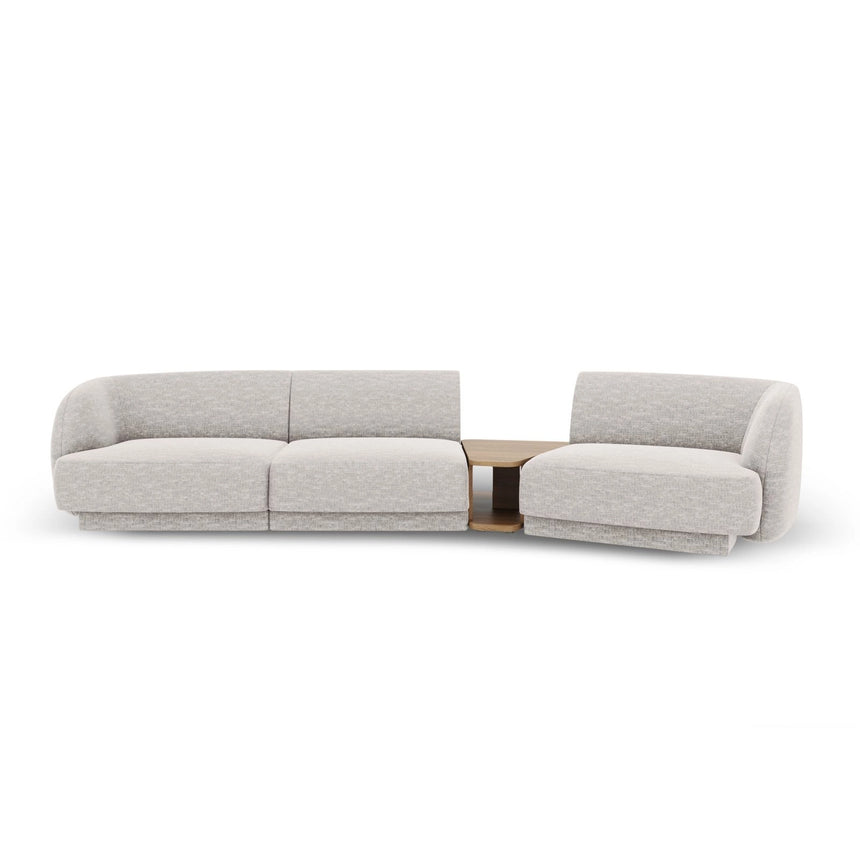 Miley Modulares 3-Sitzer Sofa, Rechte Seite, aus Chenille in Silber (Eden 17 Silver), 303x126 cm von Micadoni – Bild 1