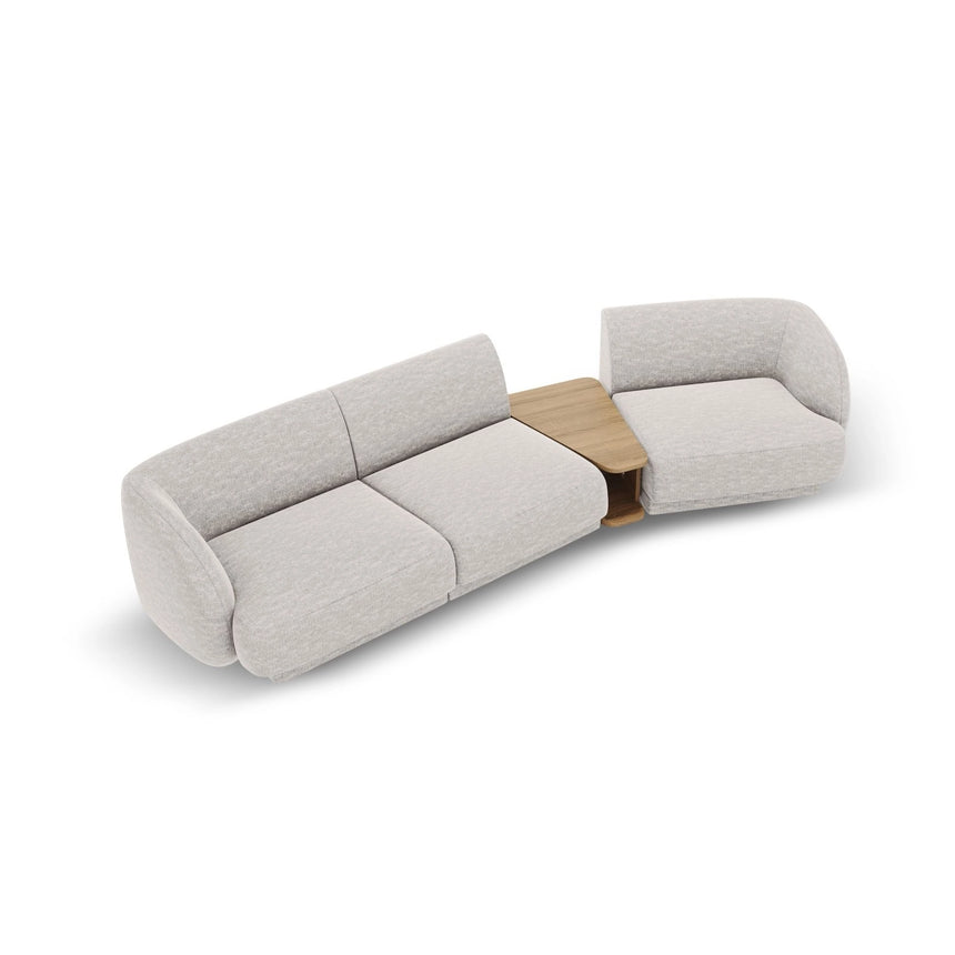 Miley Modulares 3-Sitzer Sofa, Rechte Seite, aus Chenille in Silber (Eden 17 Silver), 303x126 cm von Micadoni – Bild 4