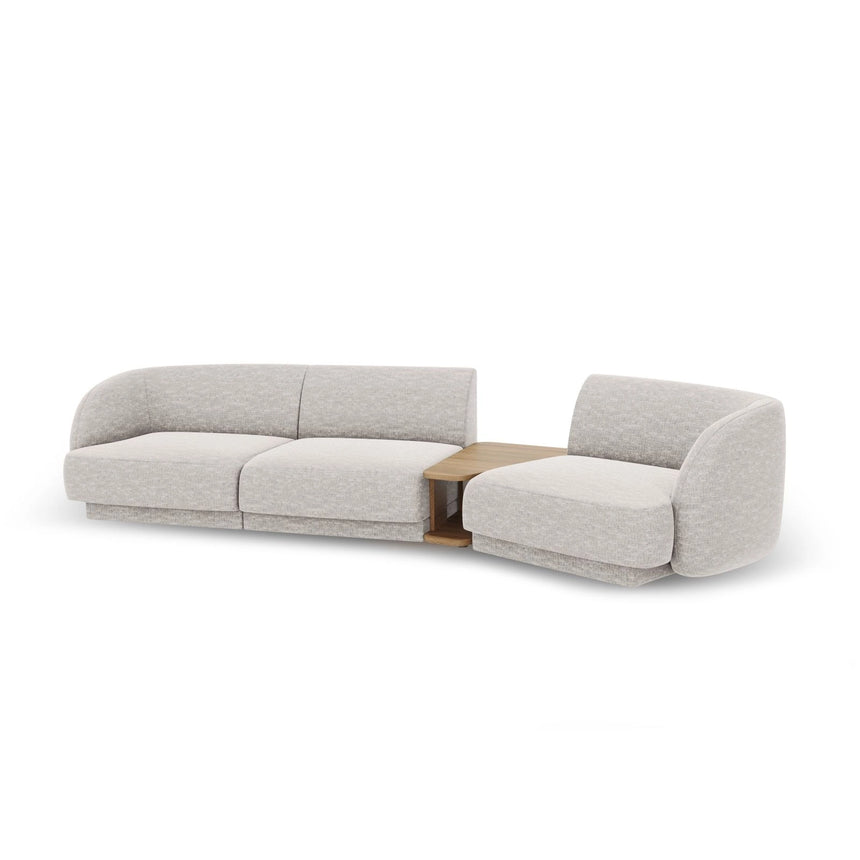 Miley Modulares 3-Sitzer Sofa, Rechte Seite, aus Chenille in Silber (Eden 17 Silver), 303x126 cm von Micadoni – Bild 5