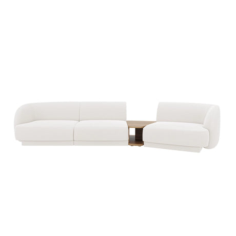 Miley Modulares 3-Sitzer Sofa, Rechte Seite, aus Samt, Boucle oder Chenille, 303x126 cm von Micadoni – Bild 1