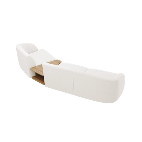 Miley Modulares 3-Sitzer Sofa, Rechte Seite, aus Samt, Boucle oder Chenille, 303x126 cm von Micadoni – Bild 5