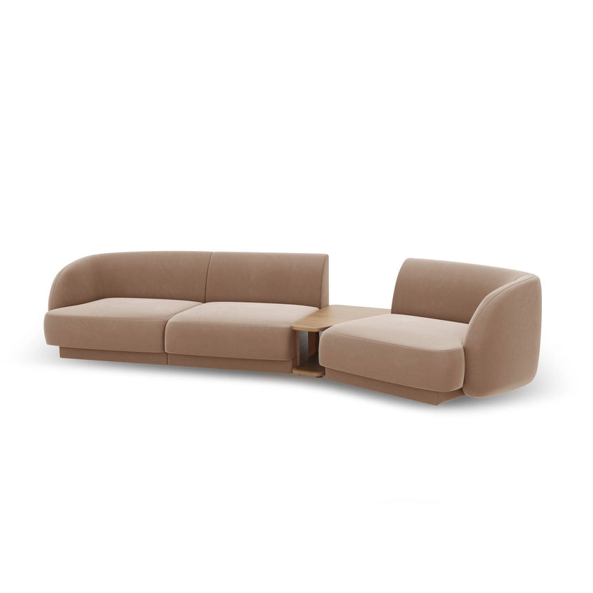 Miley Modulares 3-Sitzer Sofa, Rechte Seite, aus Samt in Cappuccino (Bluvel 40), 303x126 cm von Micadoni – Bild 5