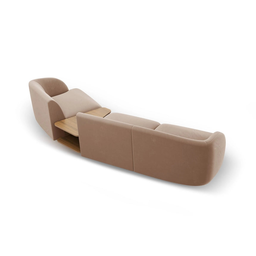 Miley Modulares 3-Sitzer Sofa, Rechte Seite, aus Samt in Cappuccino (Bluvel 40), 303x126 cm von Micadoni – Bild 6