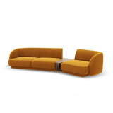 Miley Modulares 3-Sitzer Sofa, Rechte Seite, aus Samt in Gelb (Bluvel 68), 303x126 cm von Micadoni – Bild 5