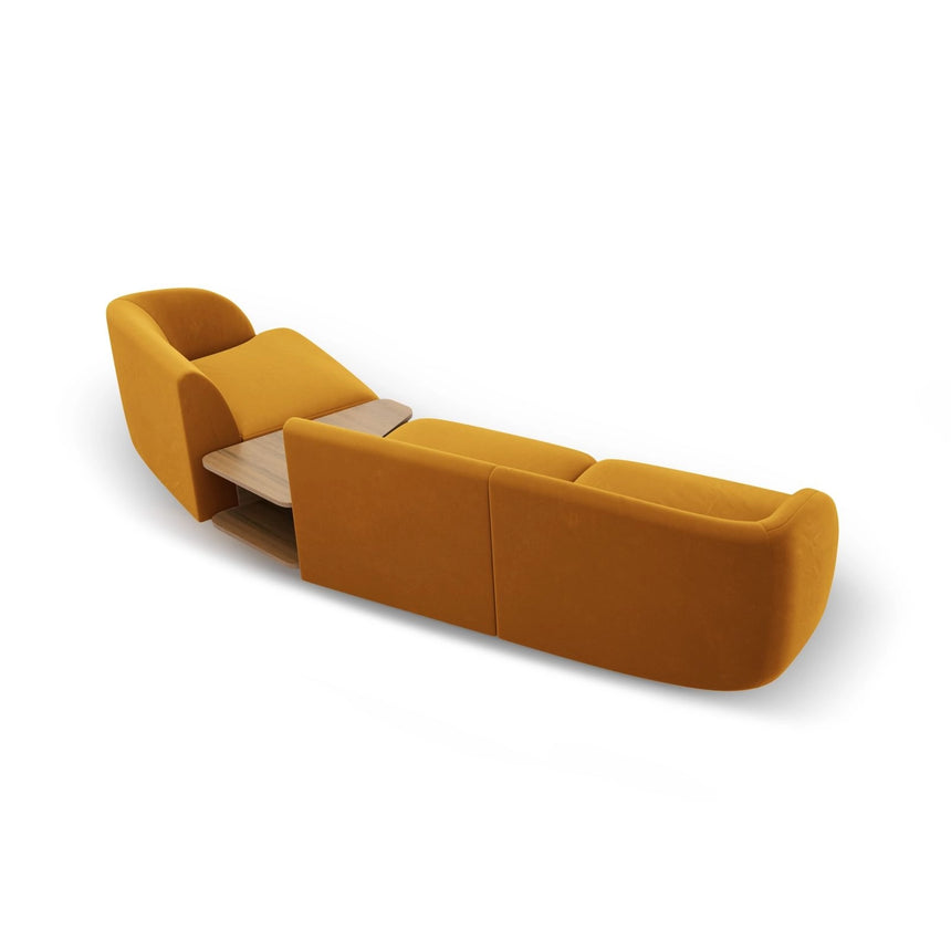 Miley Modulares 3-Sitzer Sofa, Rechte Seite, aus Samt in Gelb (Bluvel 68), 303x126 cm von Micadoni – Bild 6