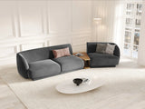 Miley Modulares 3-Sitzer Sofa, Rechte Seite, aus Samt in Grau (Bluvel 14), 303x126 cm von Micadoni – Bild 2