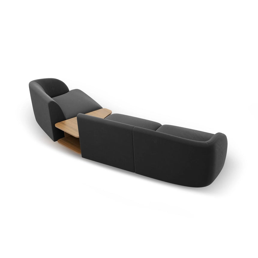 Miley Modulares 3-Sitzer Sofa, Rechte Seite, aus Samt in Grau (Bluvel 14), 303x126 cm von Micadoni – Bild 6