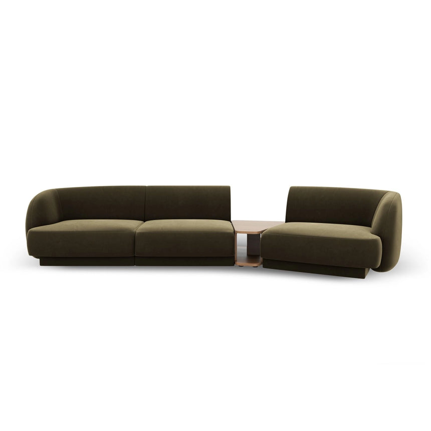 Miley Modulares 3-Sitzer Sofa, Rechte Seite, aus Samt in Grün (Bluvel 77), 303x126 cm von Micadoni – Bild 1