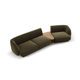 Miley Modulares 3-Sitzer Sofa, Rechte Seite, aus Samt in Grün (Bluvel 77), 303x126 cm von Micadoni – Bild 4