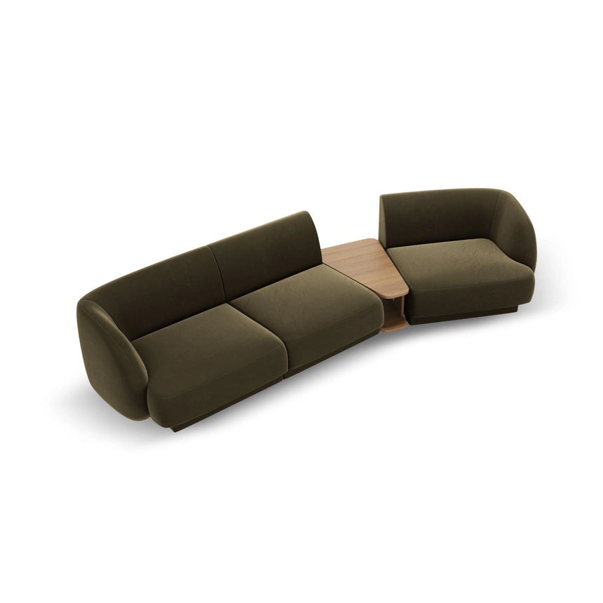 Miley Modulares 3-Sitzer Sofa, Rechte Seite, aus Samt in Grün (Bluvel 77), 303x126 cm von Micadoni – Bild 4
