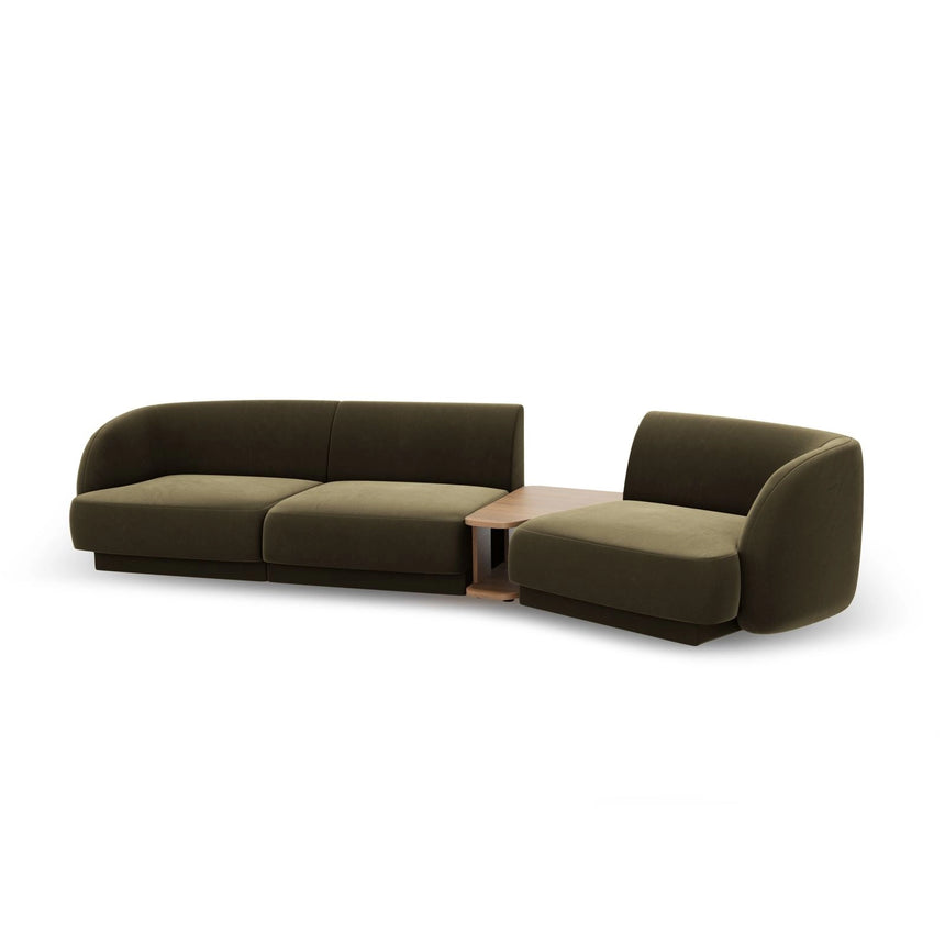 Miley Modulares 3-Sitzer Sofa, Rechte Seite, aus Samt in Grün (Bluvel 77), 303x126 cm von Micadoni – Bild 5