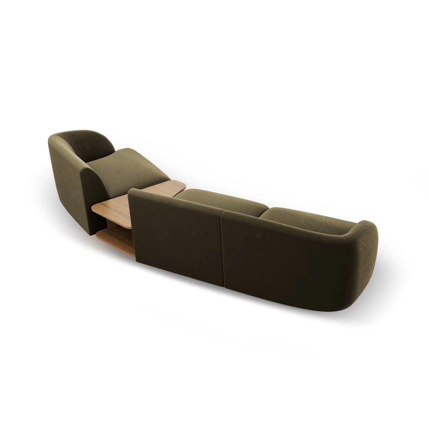 Miley Modulares 3-Sitzer Sofa, Rechte Seite, aus Samt in Grün (Bluvel 77), 303x126 cm von Micadoni – Bild 6