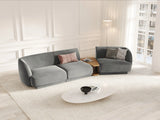 Miley Modulares 3-Sitzer Sofa, Rechte Seite, aus Samt in Hellgrau (Bluvel 13), 303x126 cm von Micadoni – Bild 2