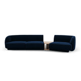 Miley Modulares 3-Sitzer Sofa, Rechte Seite, aus Samt in Königsblau (Bluvel 86), 303x126 cm von Micadoni – Bild 1