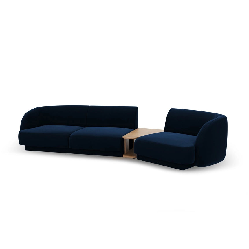 Miley Modulares 3-Sitzer Sofa, Rechte Seite, aus Samt in Königsblau (Bluvel 86), 303x126 cm von Micadoni – Bild 5